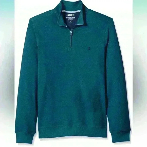 IZOD XL Quarter Zip Performance Pullover Blue Slim Fit Golf Athleisure Jacket - Picture 1 of 9